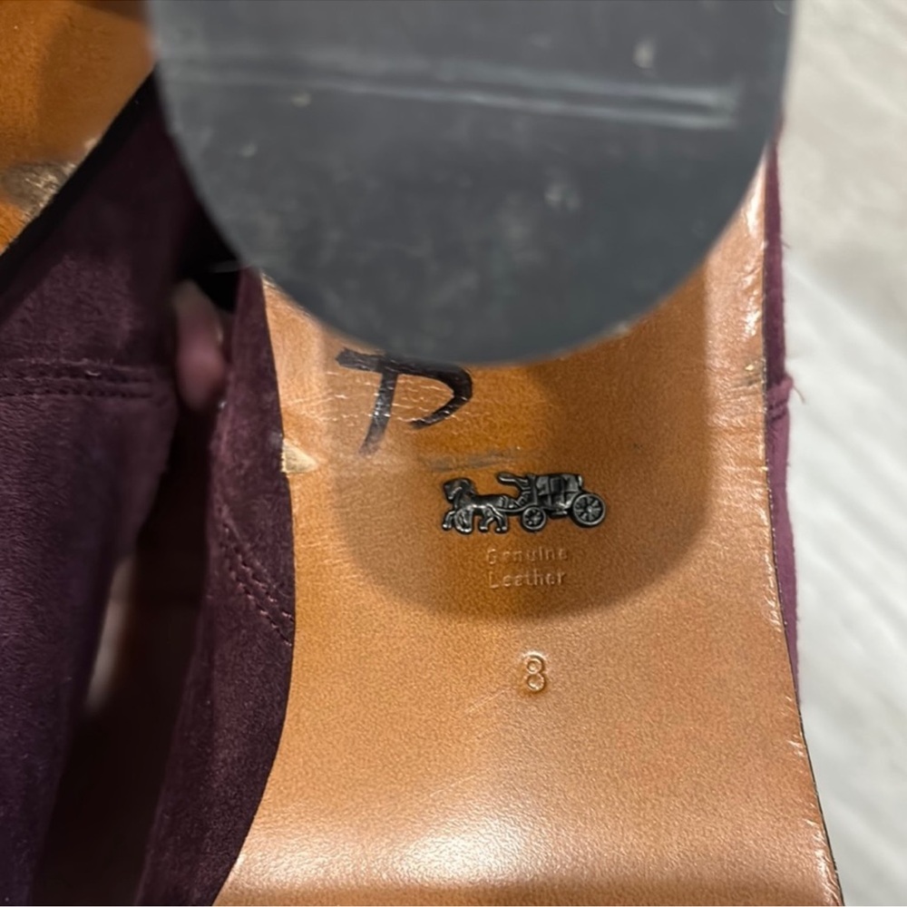 Coach Over the Knee Boots in Deep Burgundy - Picture 6 of 7